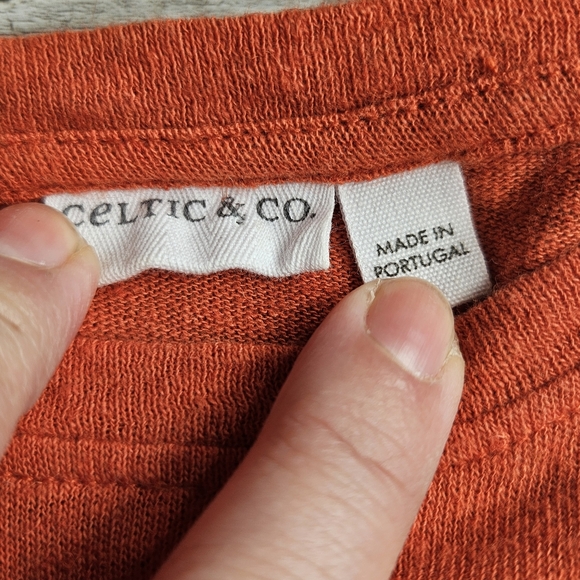 Celtic & Co Burnt Orange Long Sleeve Top Size 14 Organic Cotton Blend - Picture 3 of 11